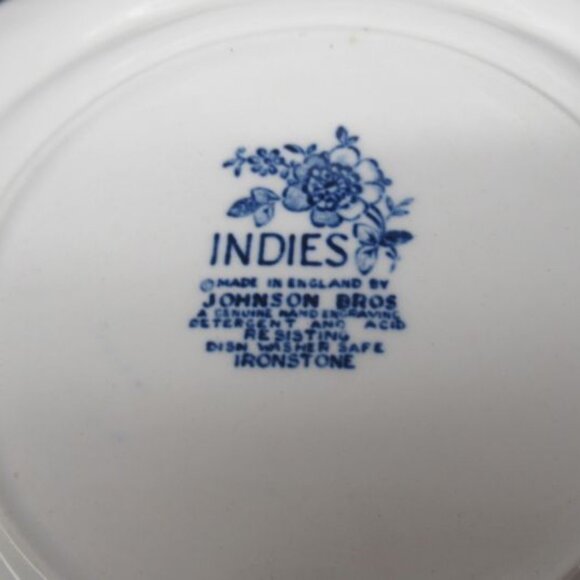 2 - Johnson Brothers China INDIES BLUE 6 3/4 Inch Dessert Plates - Picture 4 of 4